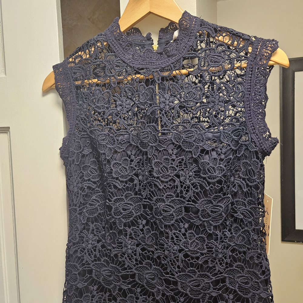 Nanette Lepore Navy Lace Top